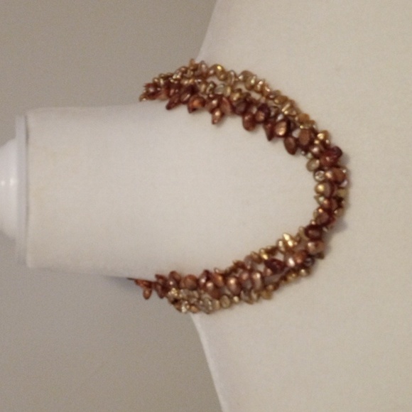 Baroque Pearls Jewelry - 3 Strand Baroque Freshwater Pearl Necklace